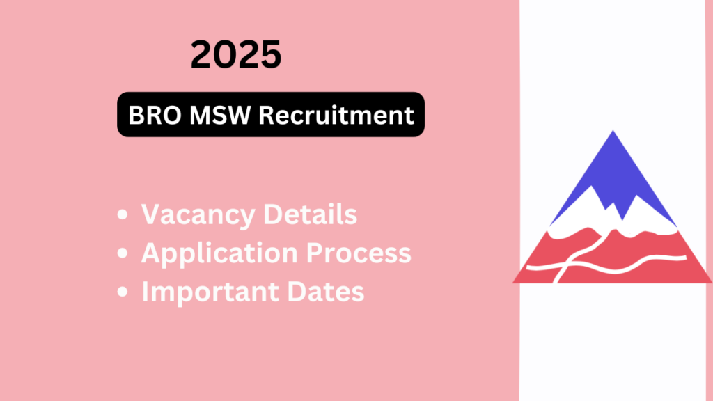 BRO MSW Recruitment 2025: Everything You N