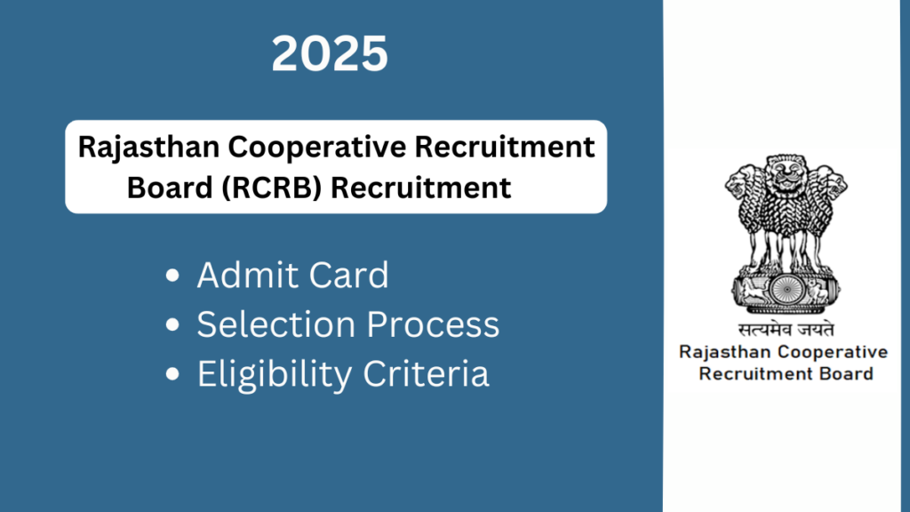 Rajasthan Cooperative Recruitment Board (RCRB) Recruitment 2025: A Golden Opportunity for Aspirants