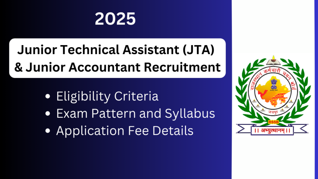 Exciting Career Opportunities with RSMSSB: Junior Technical Assistant (JTA) & Junior Accountant Recruitment 2024